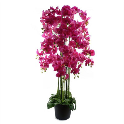 B&Q -  150Cm Giant Pink Orchid PlantArtificial189 Flowers Real Touch