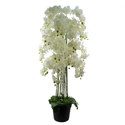 Blue Pirate White Giant Orchid Plant - Artificial - 189 Flowers Real Touch - Image 6
