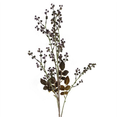 Leaf 85Cm Artificial Dark Berry Stem from B&Q