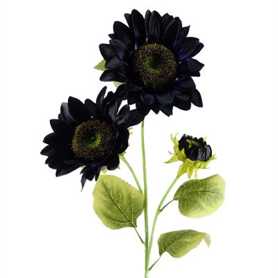 Leaf 88Cm Purple Artificial Sunflower3 Heads from B&Q
