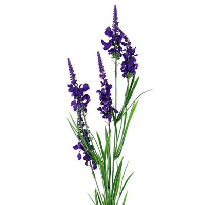 Leaf 80Cm Purple Larkspur Artifical Stem from B&Q