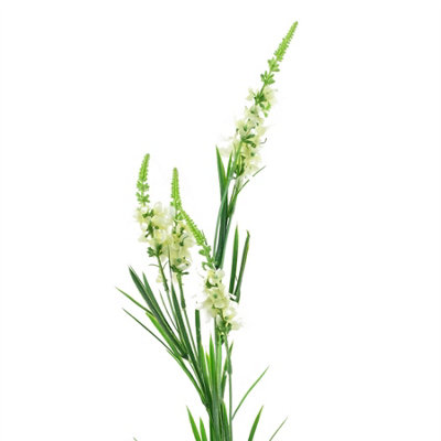 Leaf 80Cm White Larkspur Artifical Stem from B&Q