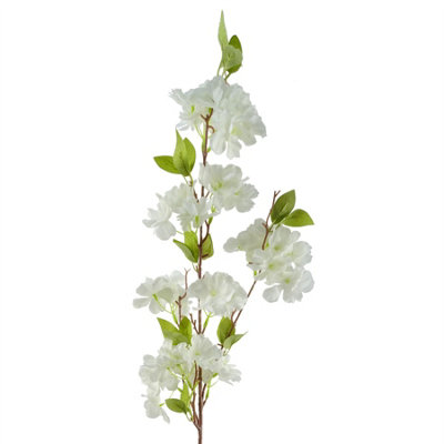 Leaf White Artificial Artificial Blossom Stem 100Cm