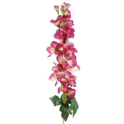 Leaf Dark/Pink Delphinium Artificial Stem 75Cm