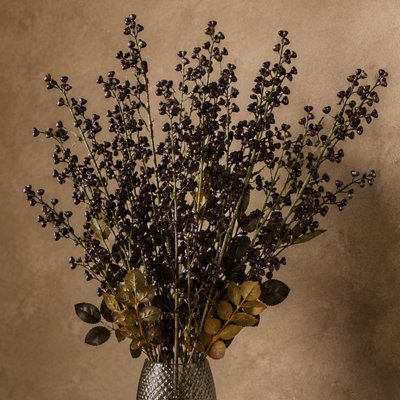 B&Q -  Pack Of 6 X 85Cm Artificial Dark Berry Stem