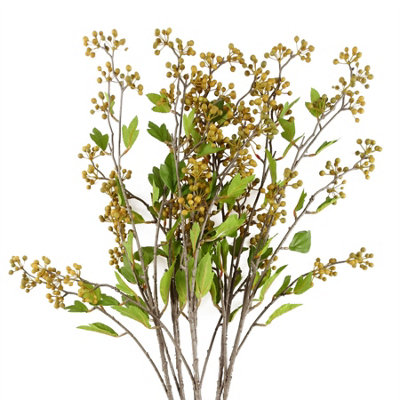 Leaf Pack Of 6 X 90Cm Artificial Yellow Berry Stem from B&Q