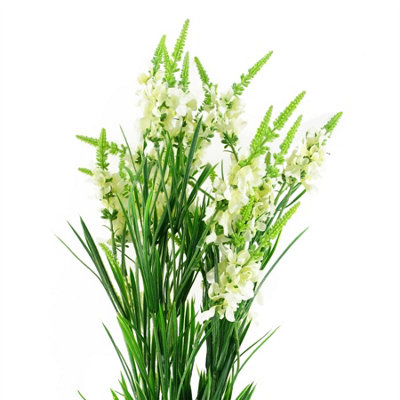 Leaf Pack Of 6 X 80Cm White Larkspur Artifical Stem from B&Q