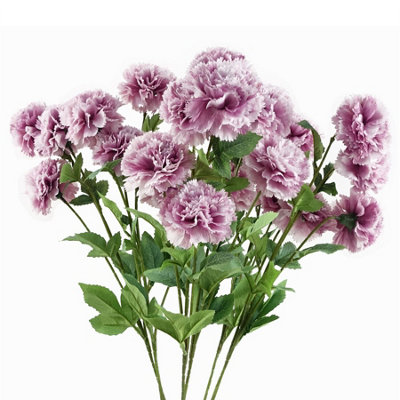 Leaf Pink Carnation Artificial Flower 2.3ft Silk - Image 7
