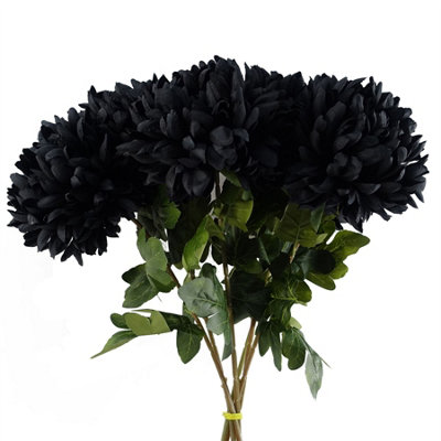 Leaf Black Extra Large Chrysanthemum Artificial Flower Stem 2.5ft - Image 8