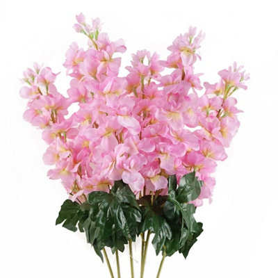 Leaf 6 X 75Cm Delphinium Artificial Stem Pink