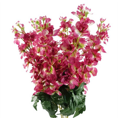 Leaf 6 X 75Cm Delphinium Artificial Stem Dark/Pink