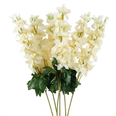 Pack of 6 x 75cm Cream Delphinium Stem - Image 7
