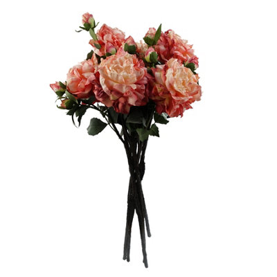B&Q -  6 X 60Cm Peony Artificial Flower Pink6 Flowers 18 Buds