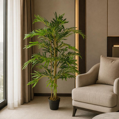 Leaf Bamboo Artificial Plant 4ft Green - Image 3