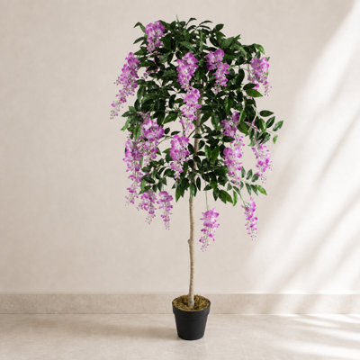 B&Q -  150Cm Artificial Light Pink Purple Wisteria Tree - Image 5