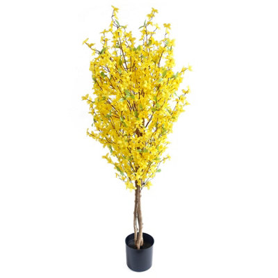 Leaf Artificial Tree - 120cm - Yellow - Silk Flowers - Image 8