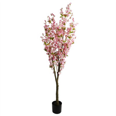 Leaf 180cm Artificial Pink Cherry Blossom Tree - Realistic Plastic Plant for Home & Office - Image 9