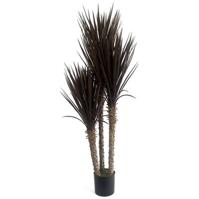 Leaf 155Cm Uv Resistant Artificial Xl Triple Yukka Tree Plant Spiky Tree Triple Dark from B&Q