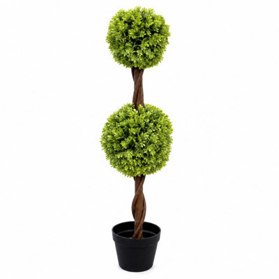 Leaf Green Double Ball Topiary Tree 90Cm