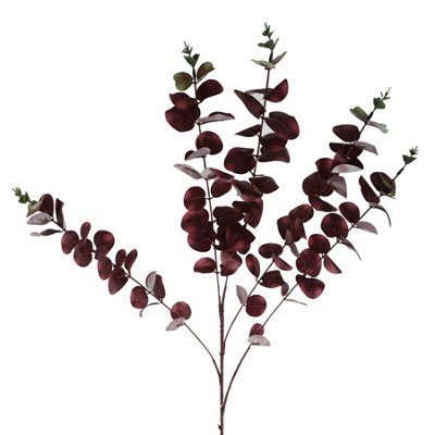 Leaf Artificial 100Cm Eucalyptus Foliage Burgundy from B&Q