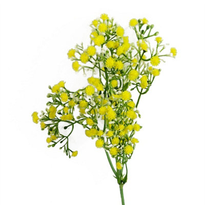 B&Q -  55Cm Gypsophila Yellow Stem  Artificial Single Stem Flower - Image 5