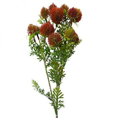 Leaf 55Cm Craspedia Stem Red Artificial - Image 5