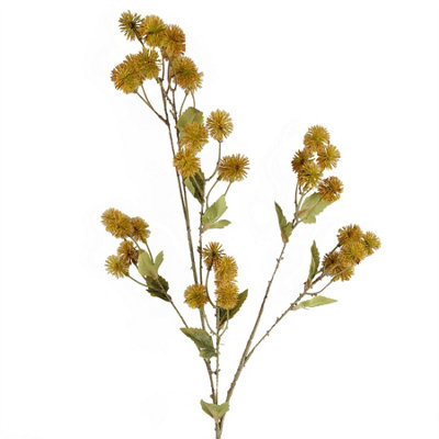 Leaf 85Cm Craspedia Stem Yellow Artificial from B&Q