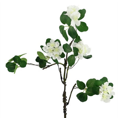 Leaf 60Cm Flower Foliage Spray - White