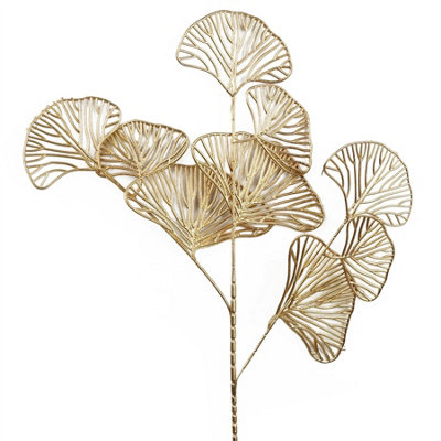 B&Q -  65Cm Golden Leaves Flower Arrangement Decoration