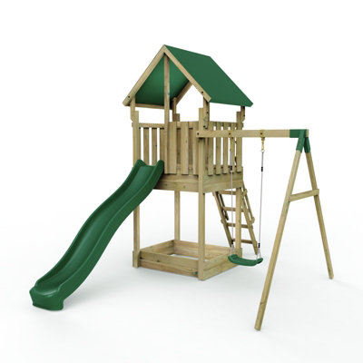 B&Q -  Modular Garden Wooden Climbing Frame Adventure Playset For KidsSwing Wychwood