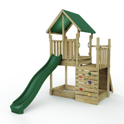 Rebo Modular Wooden Garden Climbing Frame Adventure Playset For KidsM3 Plus Ramp from B&Q