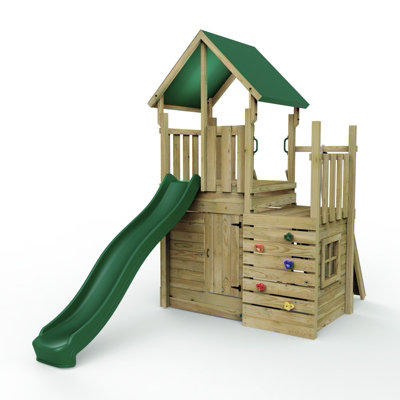 Rebo Modular Wooden Climbing Frame Adventure Playset - M8 Plus Ramp 1.5M