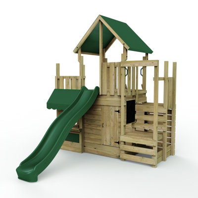 B&Q -  Modular Wooden Garden Climbing Frame Adventure Playset For KidsM22 Shop & Den