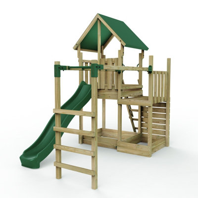 Rebo Modular Wooden Garden Climbing Frame Adventure Playset  For KidsM3 Plus Monkey Bars from B&Q
