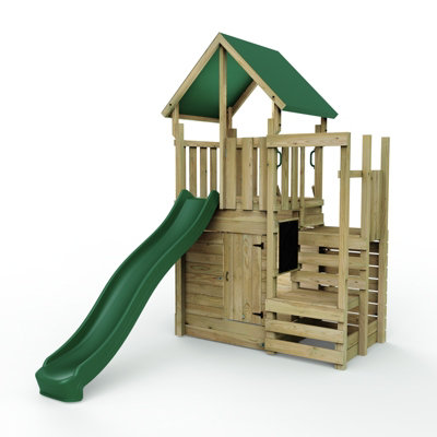 Rebo Modular Wooden Garden Climbing Frame Adventure Playset For KidM11 Stepup Plus Den from B&Q