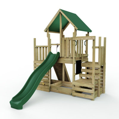 B&Q -  Modular Wooden Garden Climbing Frame Adventure Playset For KidsM21 With Ramp