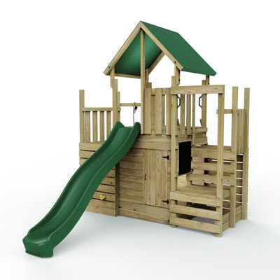 B&Q -  Modular Wooden Garden Climbing Frame Adventure Playset For KidsM21 With Ramp & Den