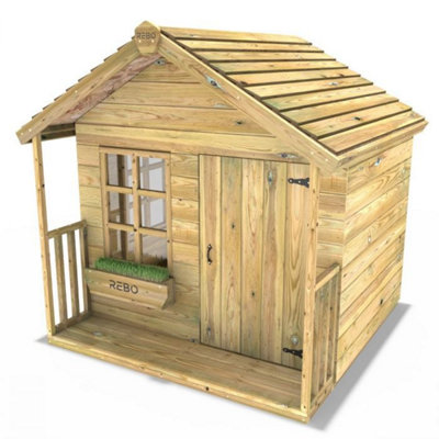 Rebo 5Ft X 5Ft Wooden Garden Playhouse For KidsSparrow from B&Q