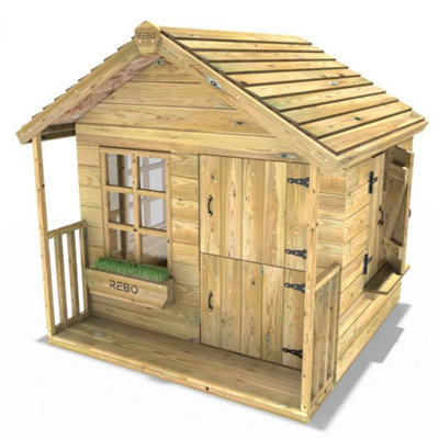 Rebo 5Ft X 5Ft Wooden Garden Playhouse For KidsPuffin from B&Q
