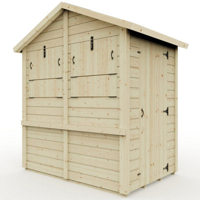 Storehaus Party Bar Shed With Apex Roof, Door And Hatches - 4Ft X 6Ft