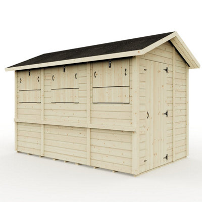 Storehaus Party Shed With Apex Roof, Door And Hatches - 10Ft X 6Ft