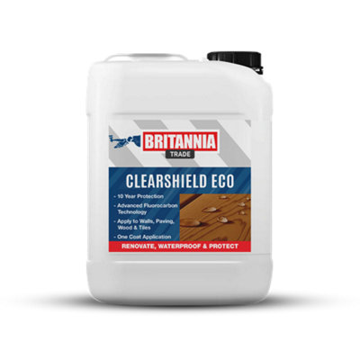 Britannia Paints Clearshield Eco Clear 5 Litres - Superior Water Repellency - Resists Dirt, Stains & Grime
