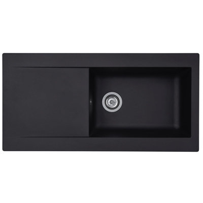Liquida Ew10Bl 1.0 Bowl Black Composite Kitchen Sink Inset Reversible 1000X500mm from B&Q