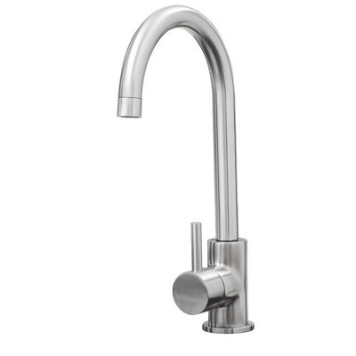Liquida W06bn Swan Neck Single Lever Monobloc Brushed Nickel Kitchen Mixer Tap