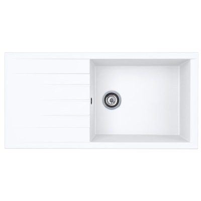 Liquida Cu10Wh 1.0 Bowl Composite Reversible Inset White Kitchen Sink 1000X500mm from B&Q