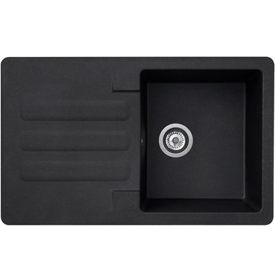 B&Q -  Vg5Bl 1.0 Bowl Composite Reversible Inset Black Kitchen Sink810X500mm