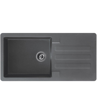 Liquida Vg10Gr 1.0 Bowl Composite Inset Reversible Grey Kitchen Sink 1000X500mm from B&Q