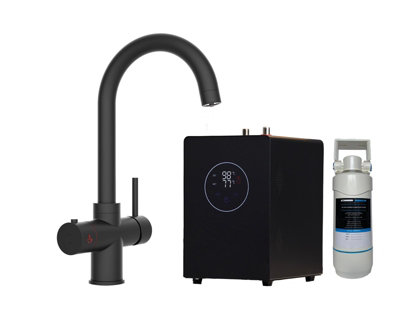 Liquida Black Ht43mb 4 In 1 Matt Instant Boiling Water Kitchen Tap 4In