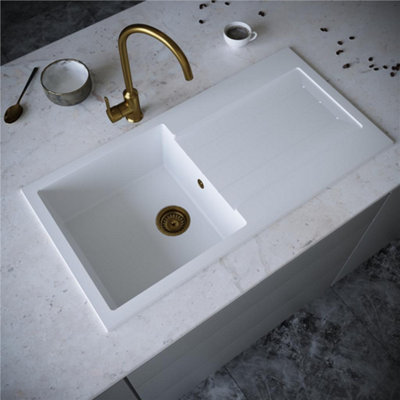 Liquida Ell10Wh 1.0 Bowl Comite Reversible Inset White Kitchen 1000 X 500mm from B&Q