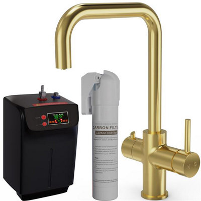 B&Q -  Ebt411Br 4-In-1 Brushed Brass Instant Boiling Hot & Filter Kitchen Tap